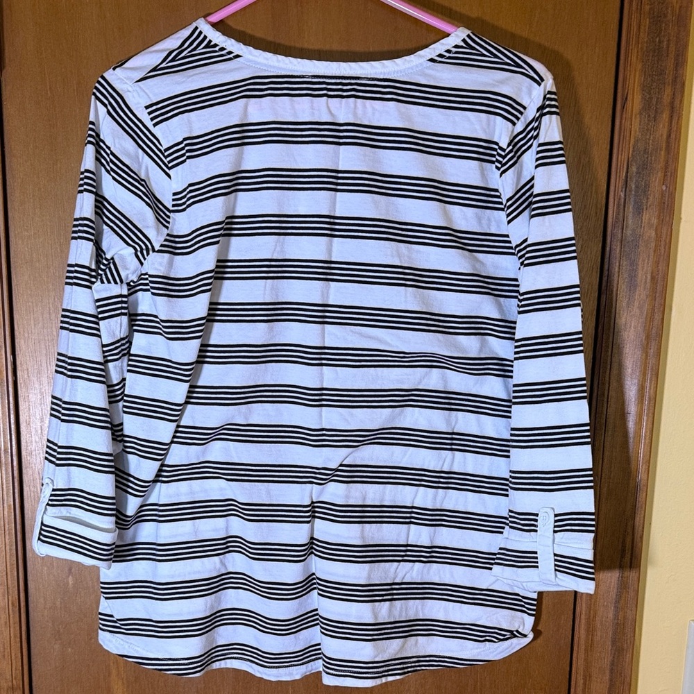 Jones New York Black and White Striped Blouse - Picture 4 of 4